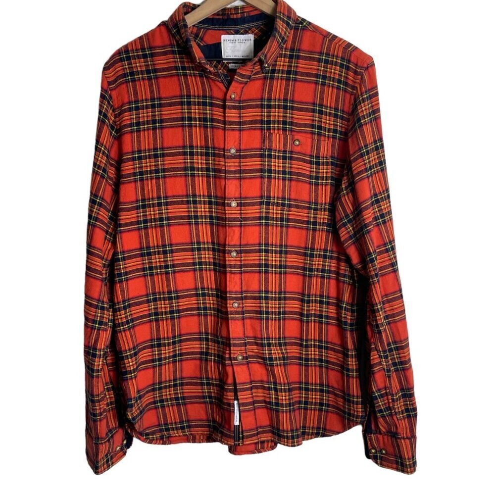 Denim & Flower Ricky Singh Plaid Button-Up Shirt – Men’s Large